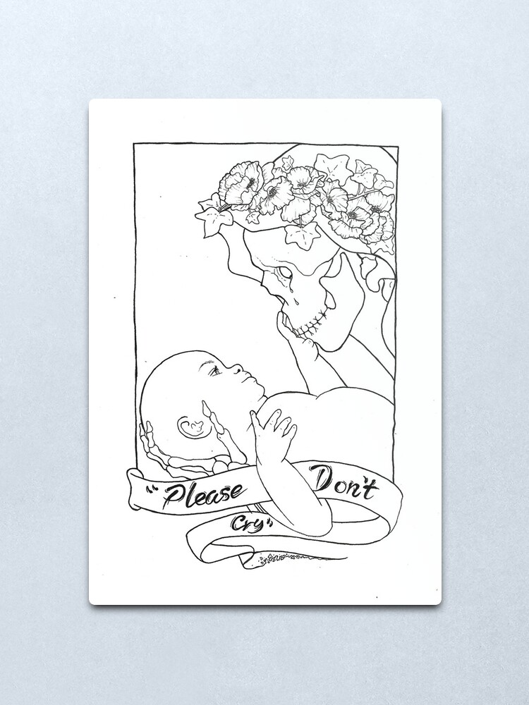 Alternate view of Please Don't Cry Metal Print