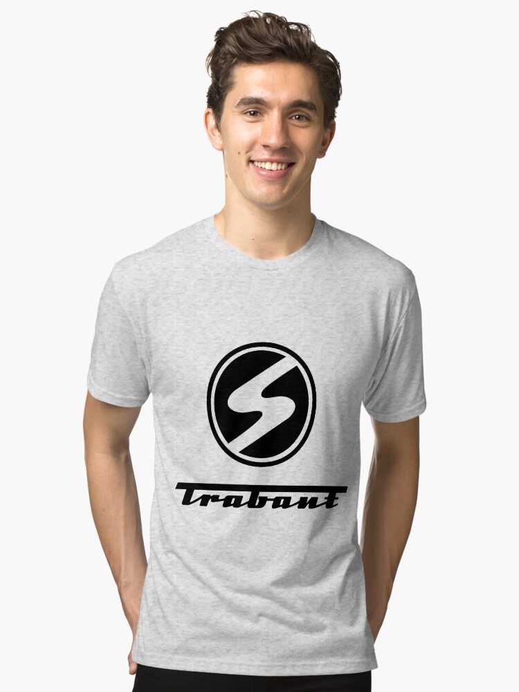 Alternate view of Trabant t-shirt - the DDR East German Automotive Marvel - Trabby - in black Tri-blend T-Shirt