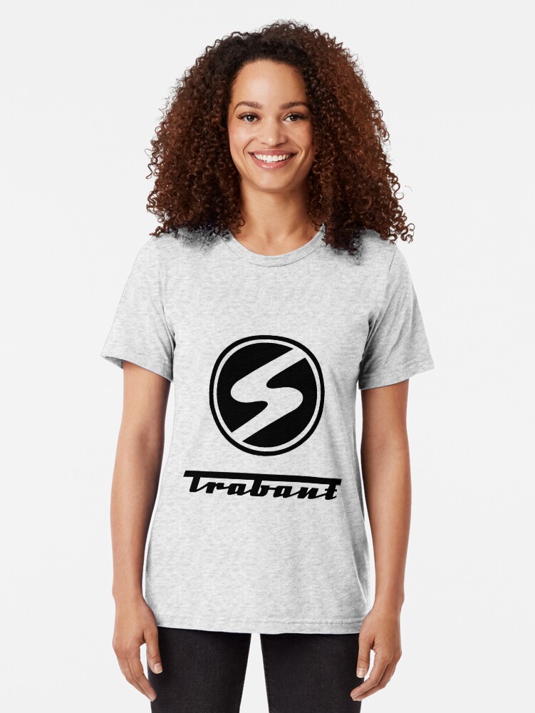 Alternate view of Trabant t-shirt - the DDR East German Automotive Marvel - Trabby - in black Tri-blend T-Shirt