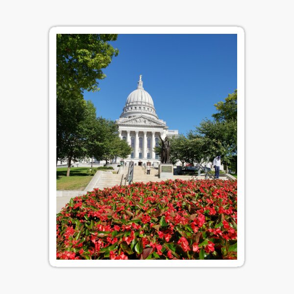 Capitol Building Madison Wisconsin from State Street Sticker