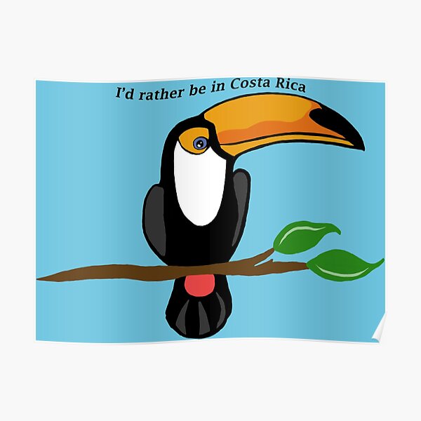 Costa Rica Wall Art Costa Rica Print Costa Rica Poster Tropical Beach Print Costa Rica Tucan Costa Rica Gift