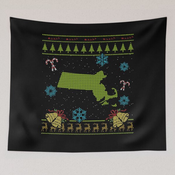 Item preview, Massachusetts Christmas Ugly Shirt designed and sold by shoppzee.