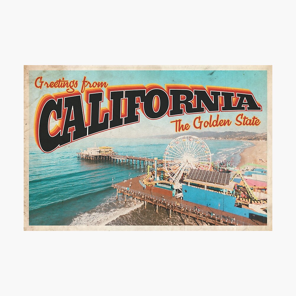 California Vintage 1940s Postcard fridge magnet Greetings From Chico 