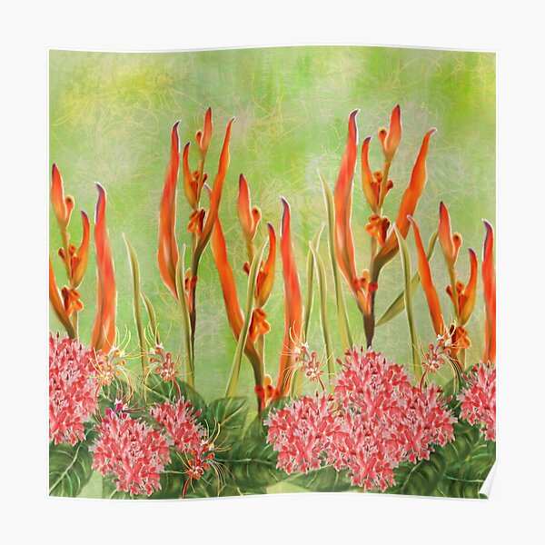 Tropical Rain Forest Malaysian Floral Print Poster