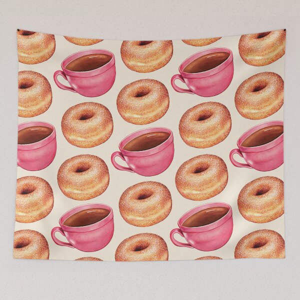 Item preview, Coffee & Sugar Donuts Pattern designed and sold by Kelly  Gilleran.