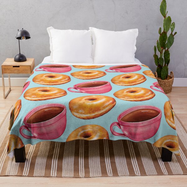 Item preview, Coffee & Glazed Donuts Pattern - Blue designed and sold by Kelly Gilleran.