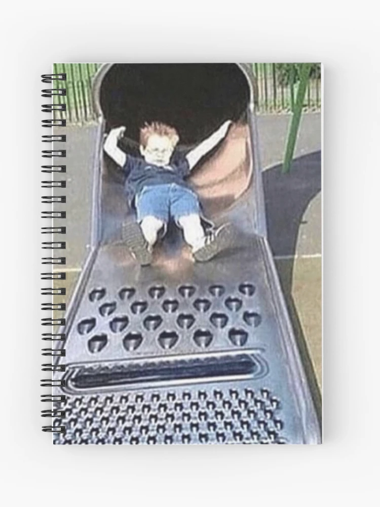 the cheese grater slide Spiral Notebook for Sale by felix nelson