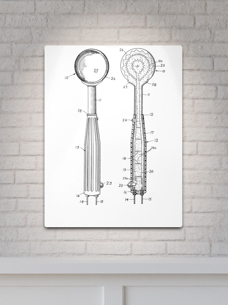 Automatically Heated Ice-Cream Scoop with Stand Vintage Patent Drawing Art  Board Print for Sale by TheYoungDesigns