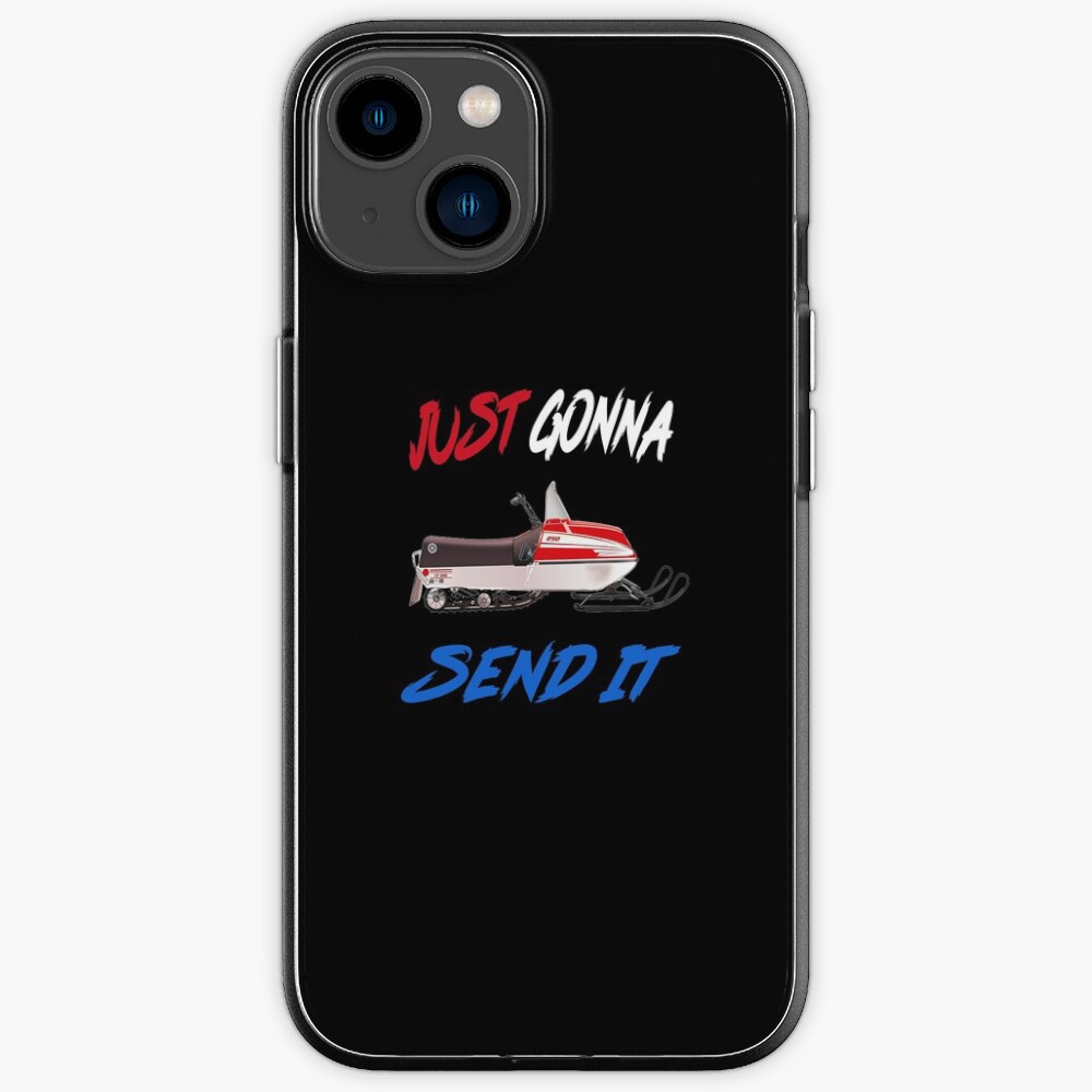 "Larry Enticer Just Gonna Send It Snowmobile Enticer You Guys Silly Vintage Gift" iPhone Case