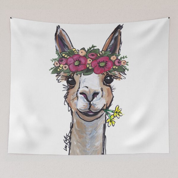 Item preview, Alpaca Art, Cute Alpaca Art with flower crown designed and sold by leekellerart.