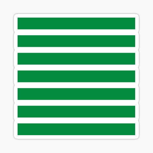Bold Green and White Stripes Sticker