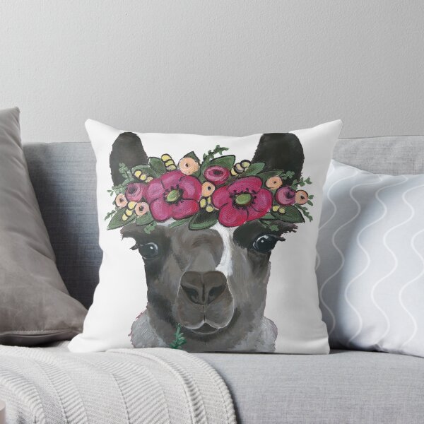 Item preview, Llama Art, Cute Llama with flower crown art designed and sold by leekellerart.