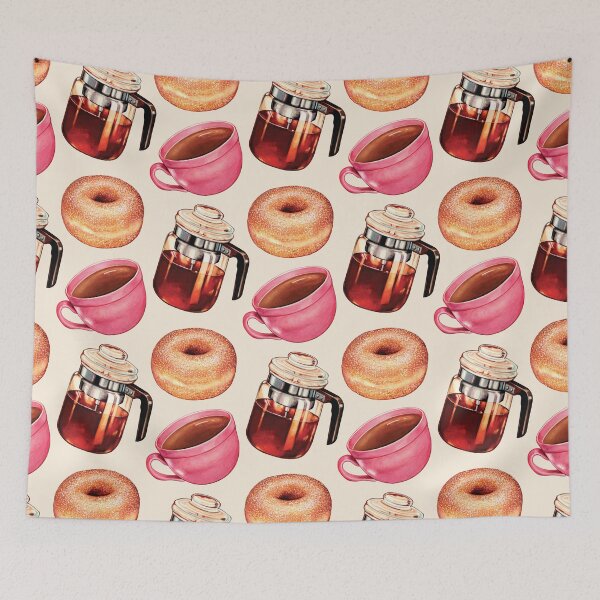 Item preview, Coffee Donuts & Percolator Pattern designed and sold by Kelly  Gilleran.