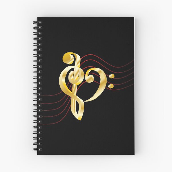 Item preview, Music note stave and heart violin and bass clef, designed and sold by Danler.