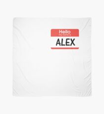 Alex Name Tag Shirt Red Hello My Name is Sticker for School Job Work Group Scarf