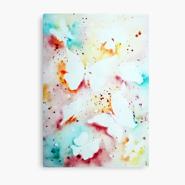 White Fairy Butterflies Metal Print