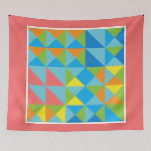 Artikelvorschau, Abstraktes Multicolor Geo Color Blockmuster mit Border-Pastell-Effekt in Rose / Blau / Grün entworfen und verkauft von IcArtsyOrigin8.