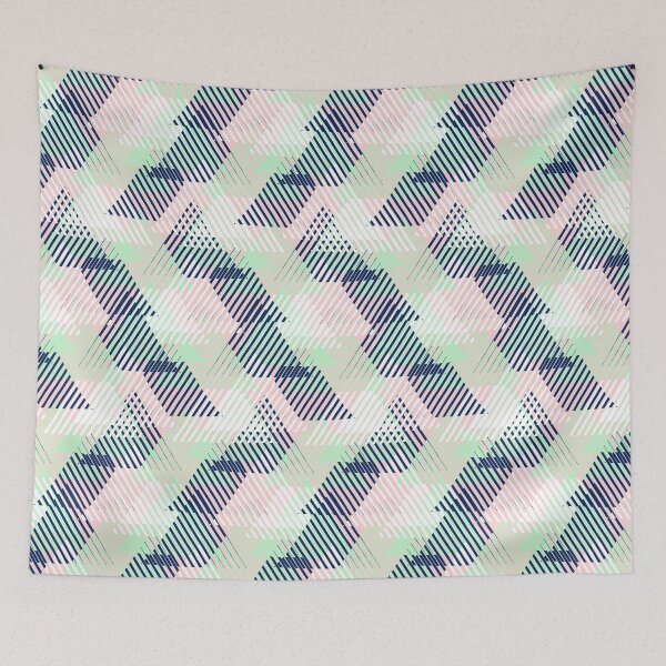 Item preview, Geometric pattern in pastel mint, pink, blue colors designed and sold by Daria Rosen.