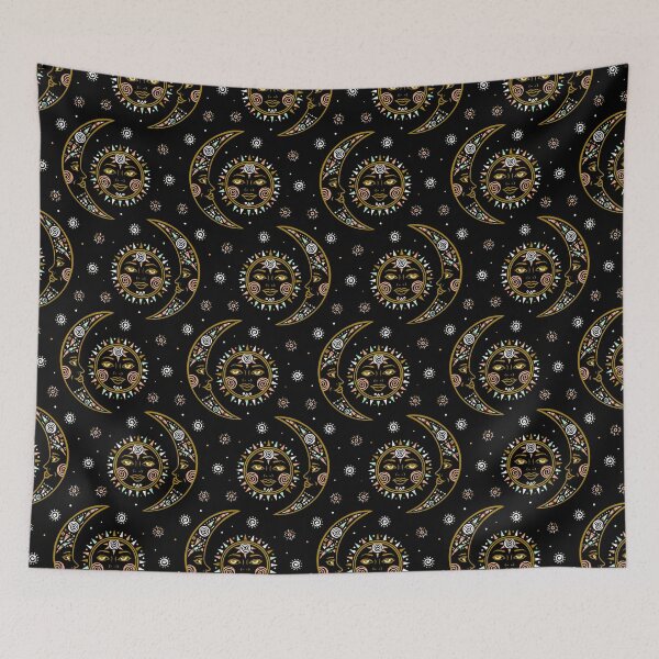 Item preview, Celestial pattern in tribal style and ethnic motif designed and sold by Daria Rosen.