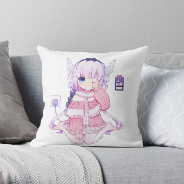 Cute Kanna (Miss Kobayashi's Dragon Maid) 小林さんちのメイドラゴン Throw Pillow