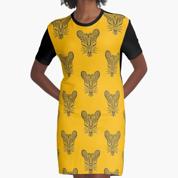 Tribal Rodent Graphic T-Shirt Dress
