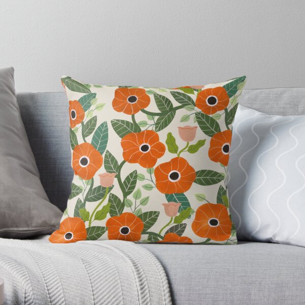 Poppies Throw Pillow