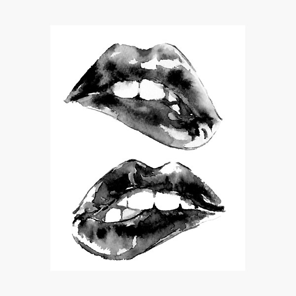 Item preview, Black Biting Lips_ Version designed and sold by Ibreathart.