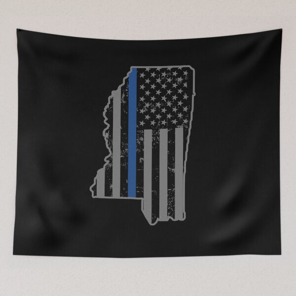 Artikelvorschau, Dünne blaue Linie der Polizei und Strafverfolgungsbehörden von Mississippi entworfen und verkauft von shoppzee.
