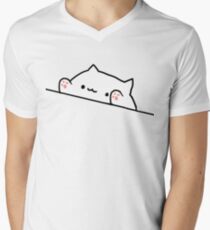 Bongo Cat T-Shirt mit V-Ausschnitt