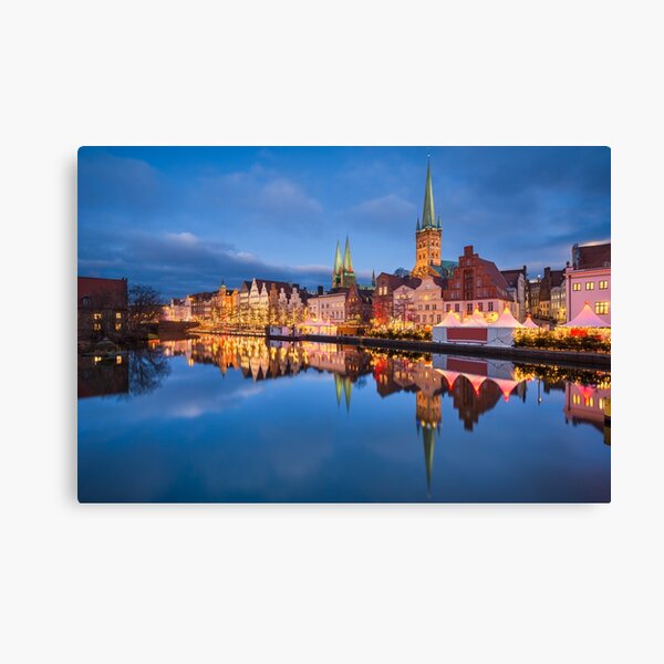 Christmas market in Lubeck Canvas Print