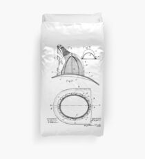 Fireman's Hat Vintage Patent Drawing Duvet Cover