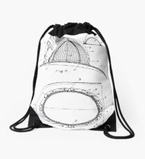 Fireman's Hat Vintage Patent Drawing Drawstring Bag