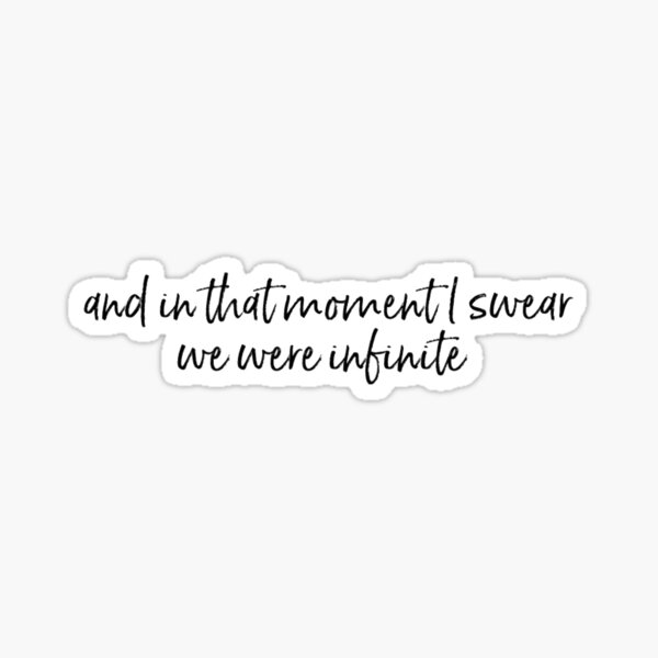 16 X 36 and in That Moment I Swear We were Infinite Infinity Love Vinyl Wall Decal Sticker Art 
