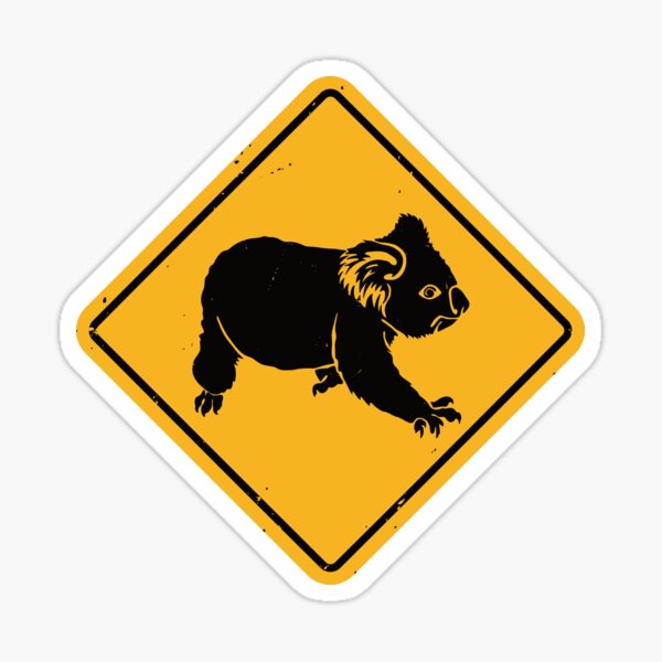 Aperçu de l'œuvre Attention aux koalas – Panneau d'avertissement pour les koalas créée et vendue par IncognitoMode.