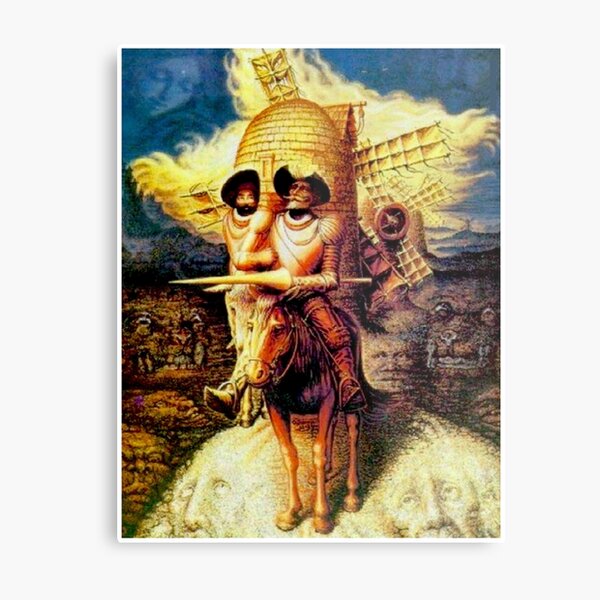 Aperçu de l'œuvre DON QUICHOTTE : Impression abstraite vintage de moulins à vent créée et vendue par posterbobs.
