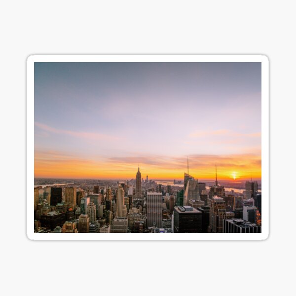 New York City Skyline - Skyscrapers at Sunset Sticker