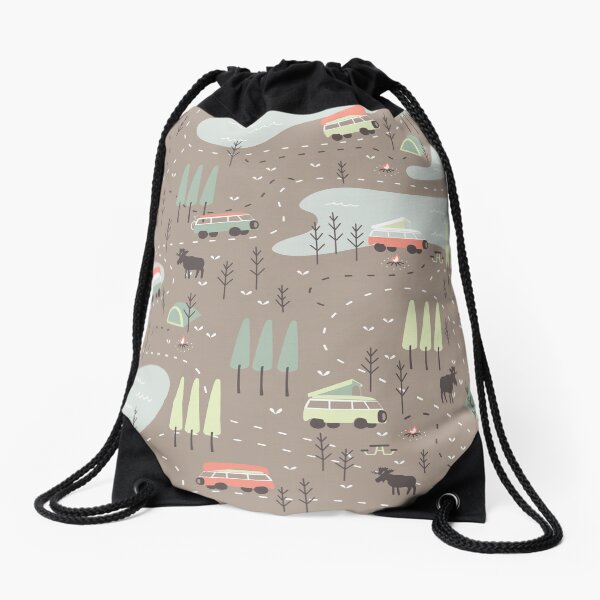 Long and Winding Road Drawstring Bag
