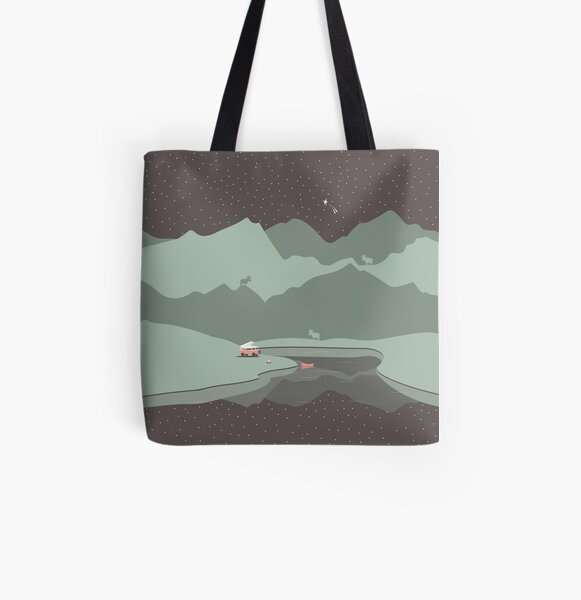 Into the Wild - Camping Scene All Over Print Tote Bag