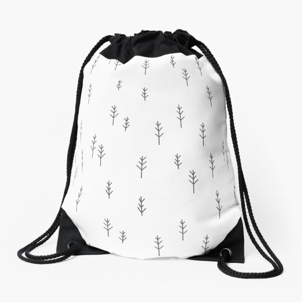Into the Wild - Forest, White Background Drawstring Bag