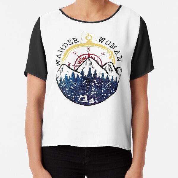 Camping Wander Woman Hiking Vintage Chiffon Top