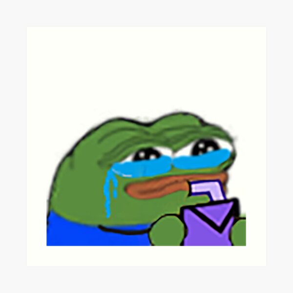 "sad pepe drinking juice" Art Print by swaggyhone Redbubble