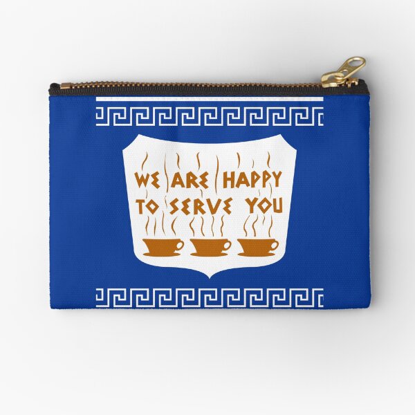 NYC Greek Anthora Coffee Cup Design Zipper Pouch