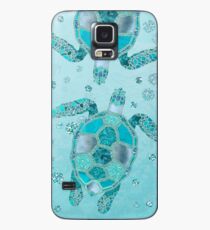 Glamour Aqua Turquoise Turtle Unterwasserlandschaft Hülle & Klebefolie für Samsung Galaxy