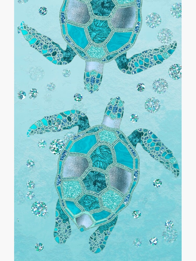 Glamour Aqua Turquoise Turtle Underwater Scenery by artsandsoul