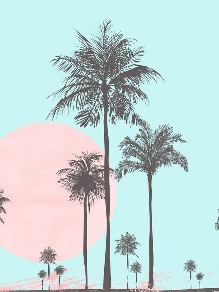 "Pastel colors tropical beach palm tree sunset" iPhone Case & Cover by