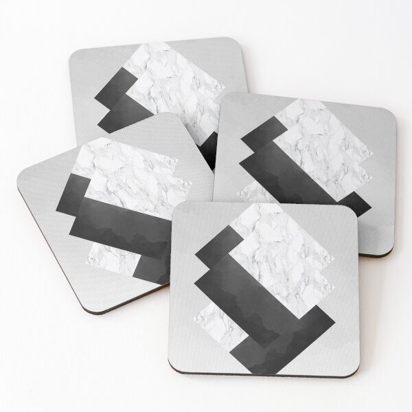 Item preview, Basic Waltz - abstract mixture, watercolor charcoal, white marble, carrara, black and white designed and sold by cadinera.