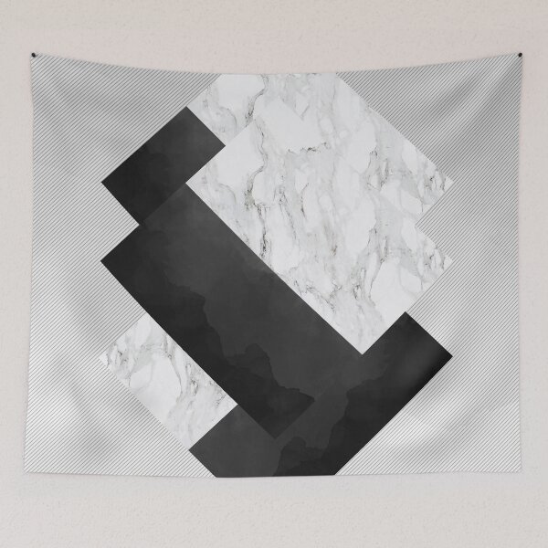 Item preview, Basic Waltz - abstract mixture, watercolor charcoal, white marble, carrara, black and white designed and sold by cadinera.