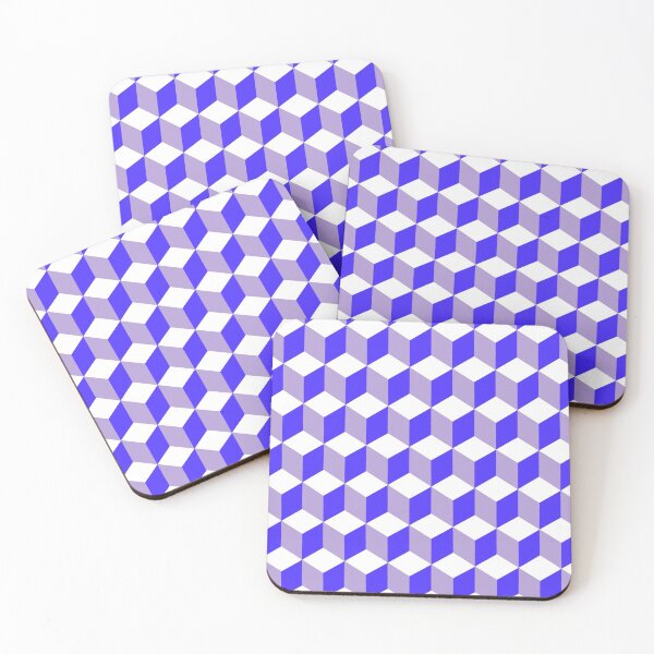 Item preview, Isometric Cube Pattern Blue Grey Geometric Art  designed and sold by taiche.