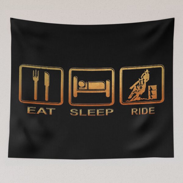Item preview, Eat Sleep Ride Barrel designed and sold by OasisPolygon.