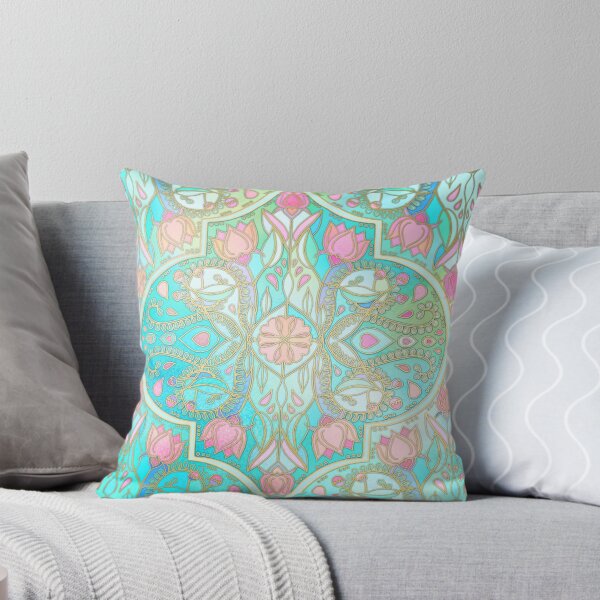 Aperçu de l'œuvre Pastels floraux marocains au printemps - Aqua, rose, menthe et pêche créée et vendue par micklyn.